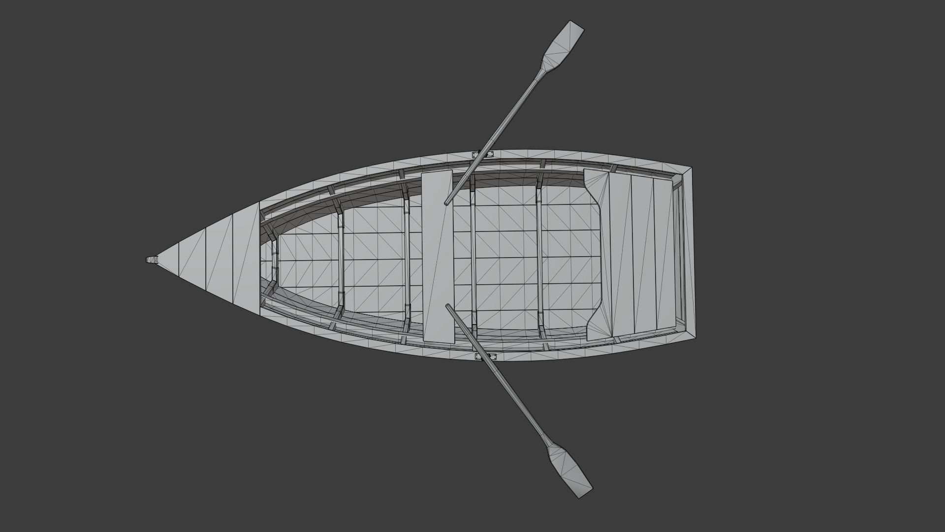 Wooden Boat Low-poly 3D model_13