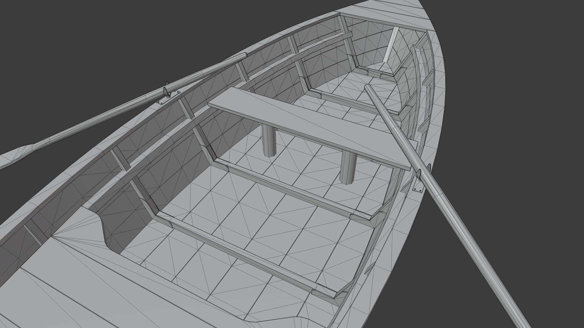 Wooden Boat Low-poly 3D model_15