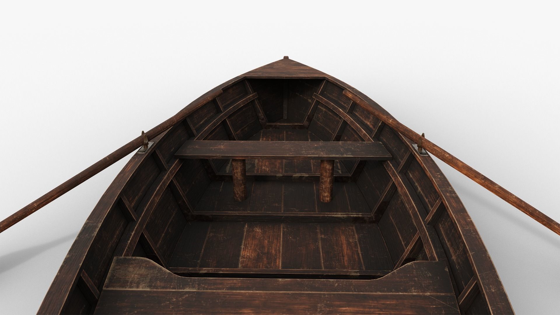 Wooden Boat Low-poly 3D model_6
