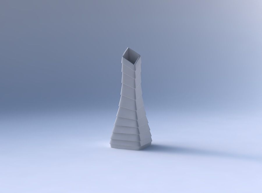 Vase squeezed and bent rectangle 2 with horizontal inverted l... 3D print model_4