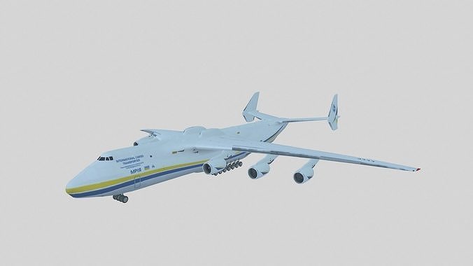 Lowpoly The Antonov An-225 Mriya Low-poly 3D model