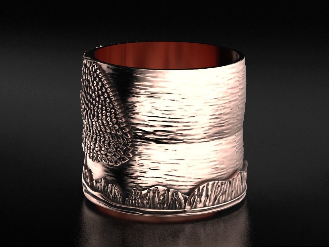 Stylish ring for a couple of lovers with the tree of life 530 3D print model_11