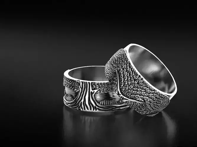 Stylish ring for a couple of lovers with the tree of life 530
