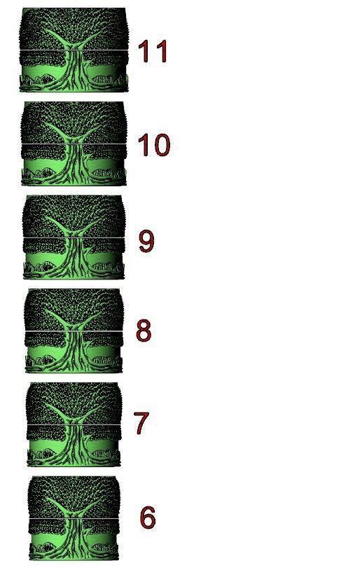 Stylish ring for a couple of lovers with the tree of life 530 3D print model_17