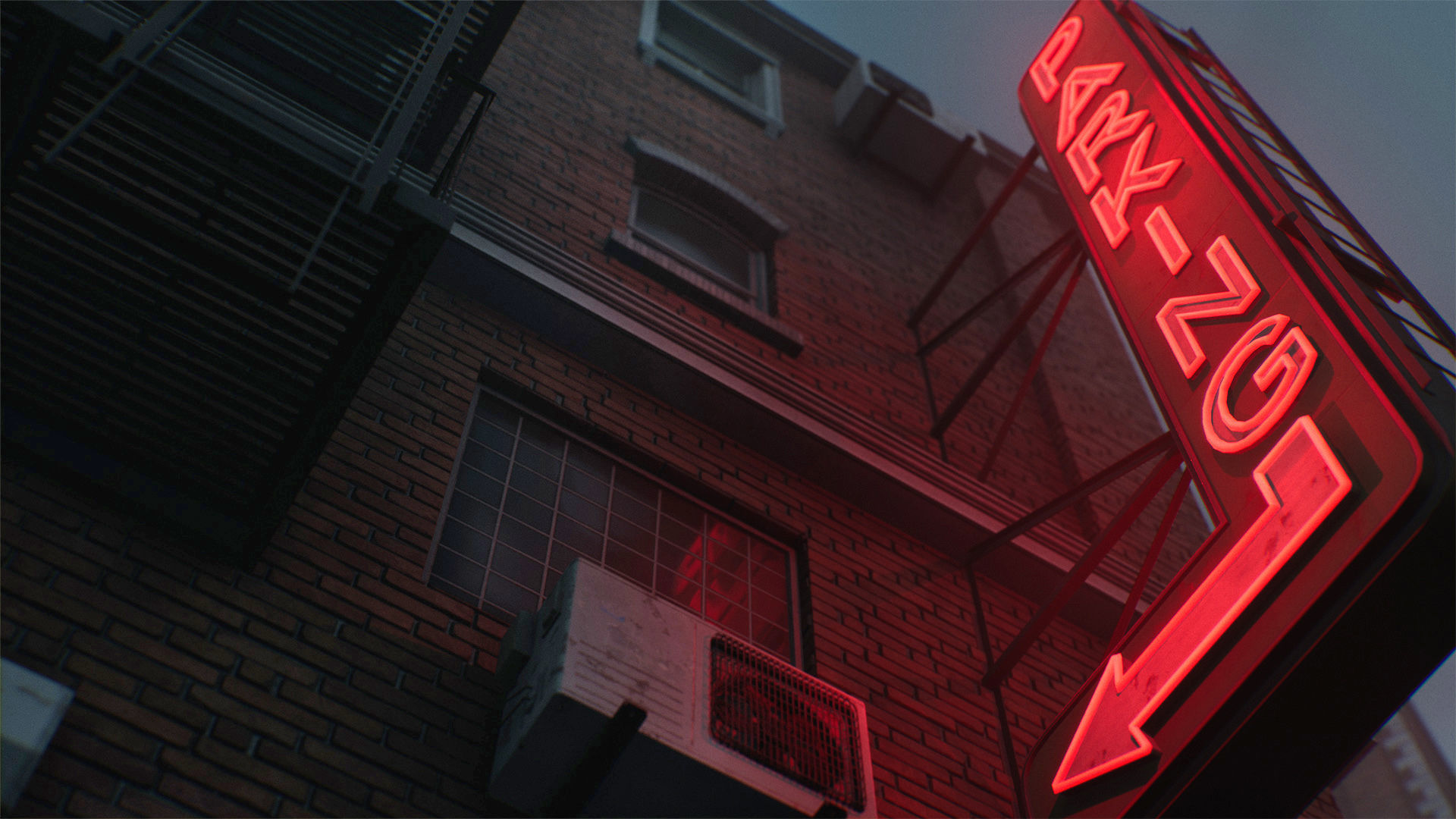 Downtown Alley Low-poly 3D model_11