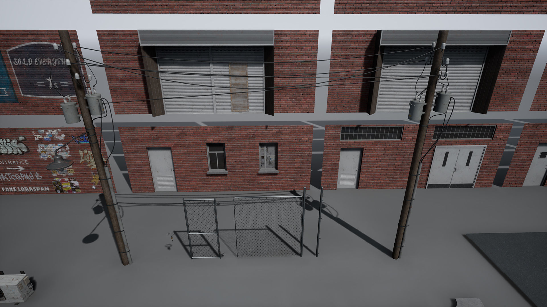 Downtown Alley Low-poly 3D model_21