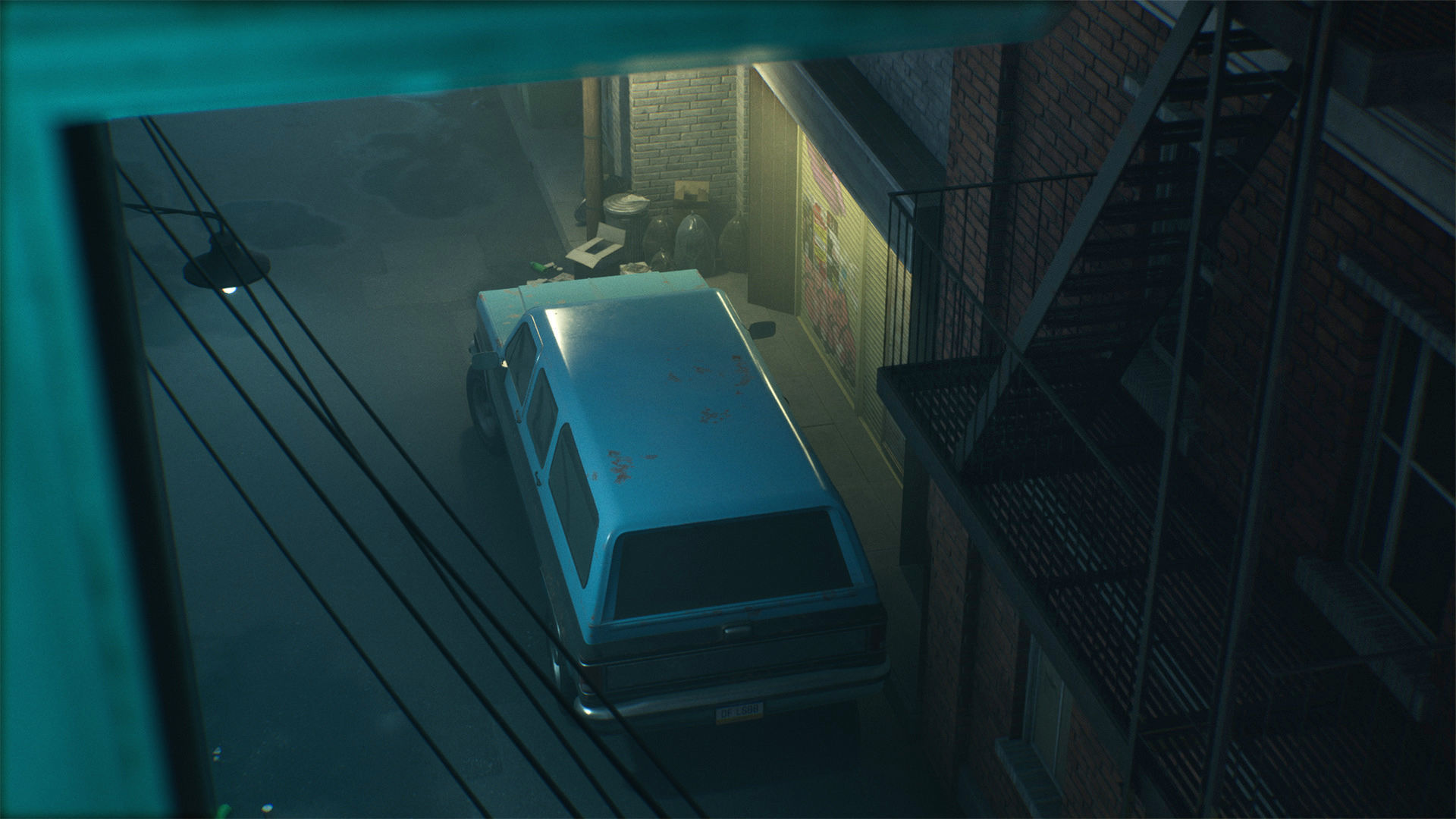 Downtown Alley Low-poly 3D model_13