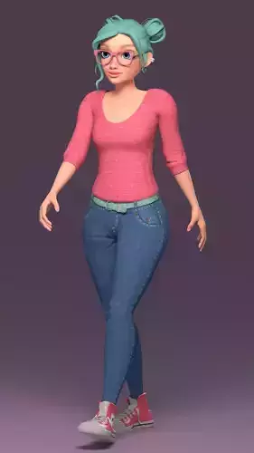 Cartoon Stylized Girl 3D model