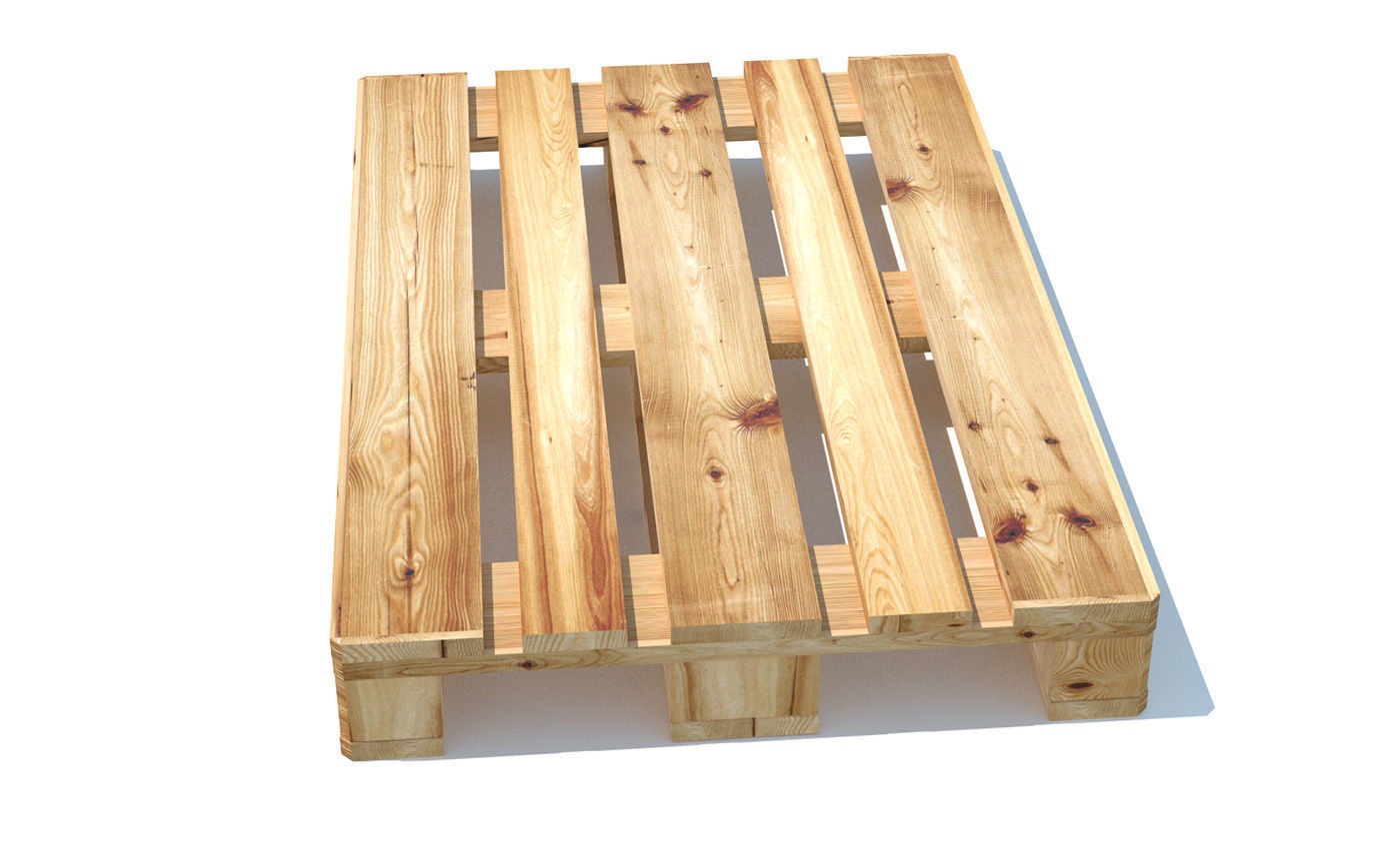 Euro pallete 120x80 cm Low-poly 3D model_4
