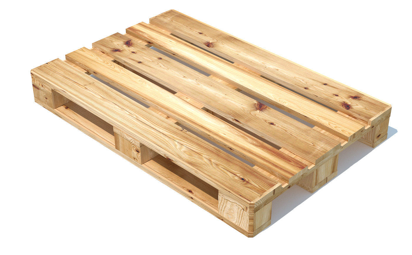 Euro pallete 120x80 cm Low-poly 3D model_3