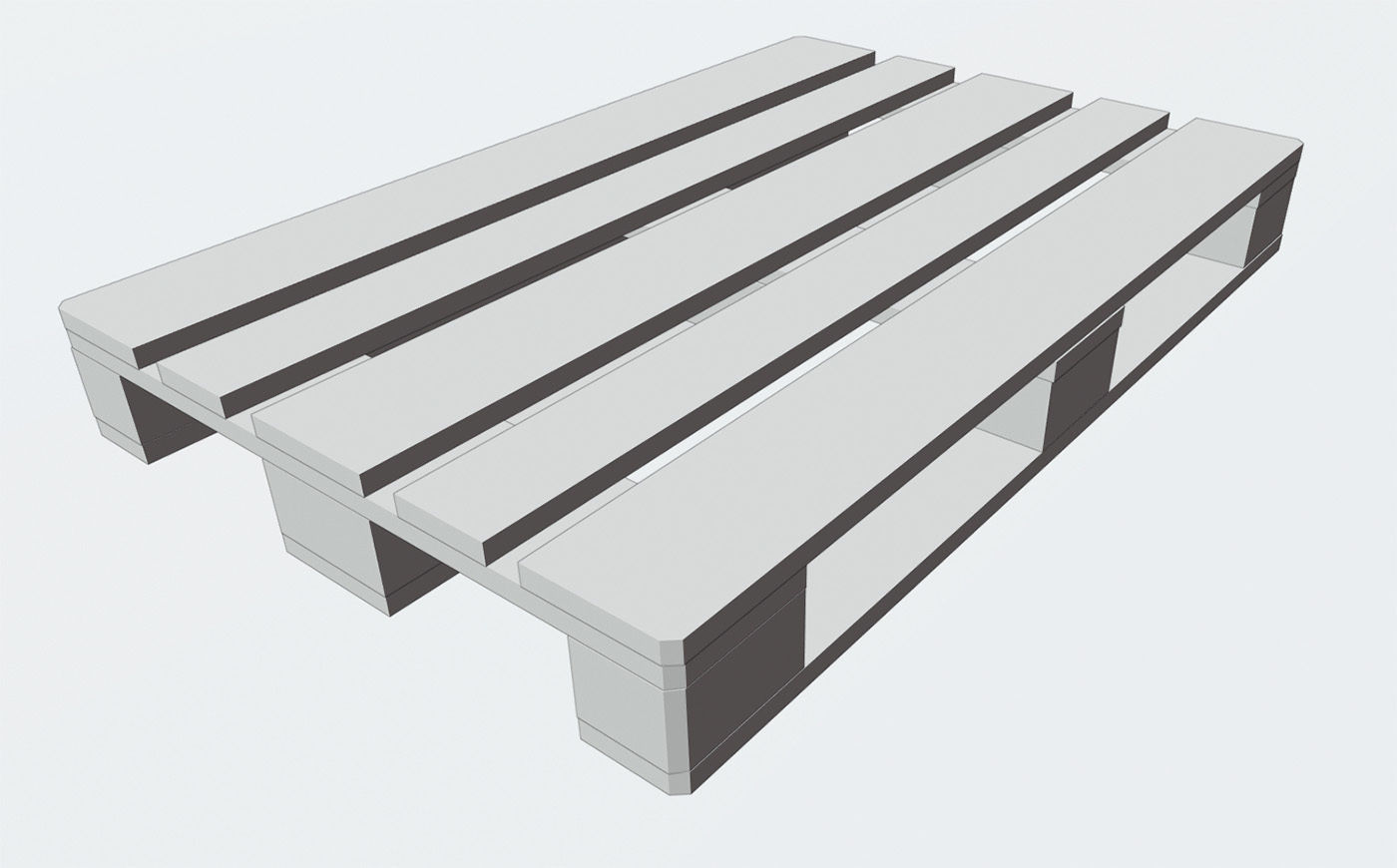 Euro pallete 120x80 cm Low-poly 3D model_11