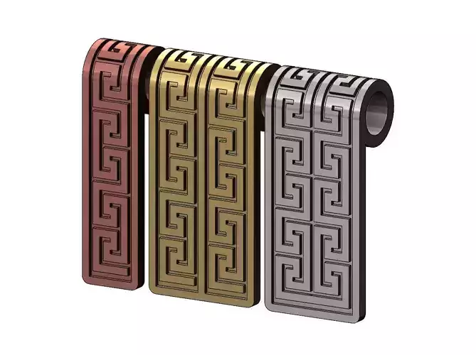 Greek key motif pendant  3D print model