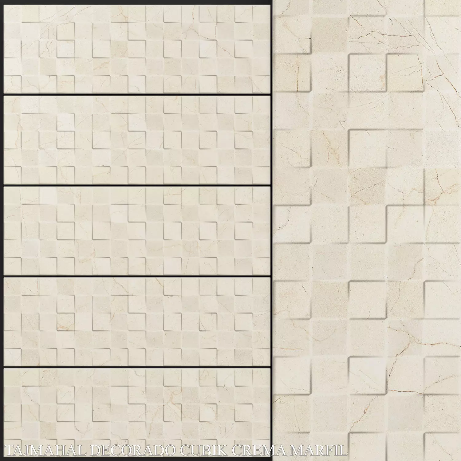 Keros Decorado Cubik Crema Marfil 3D model_0