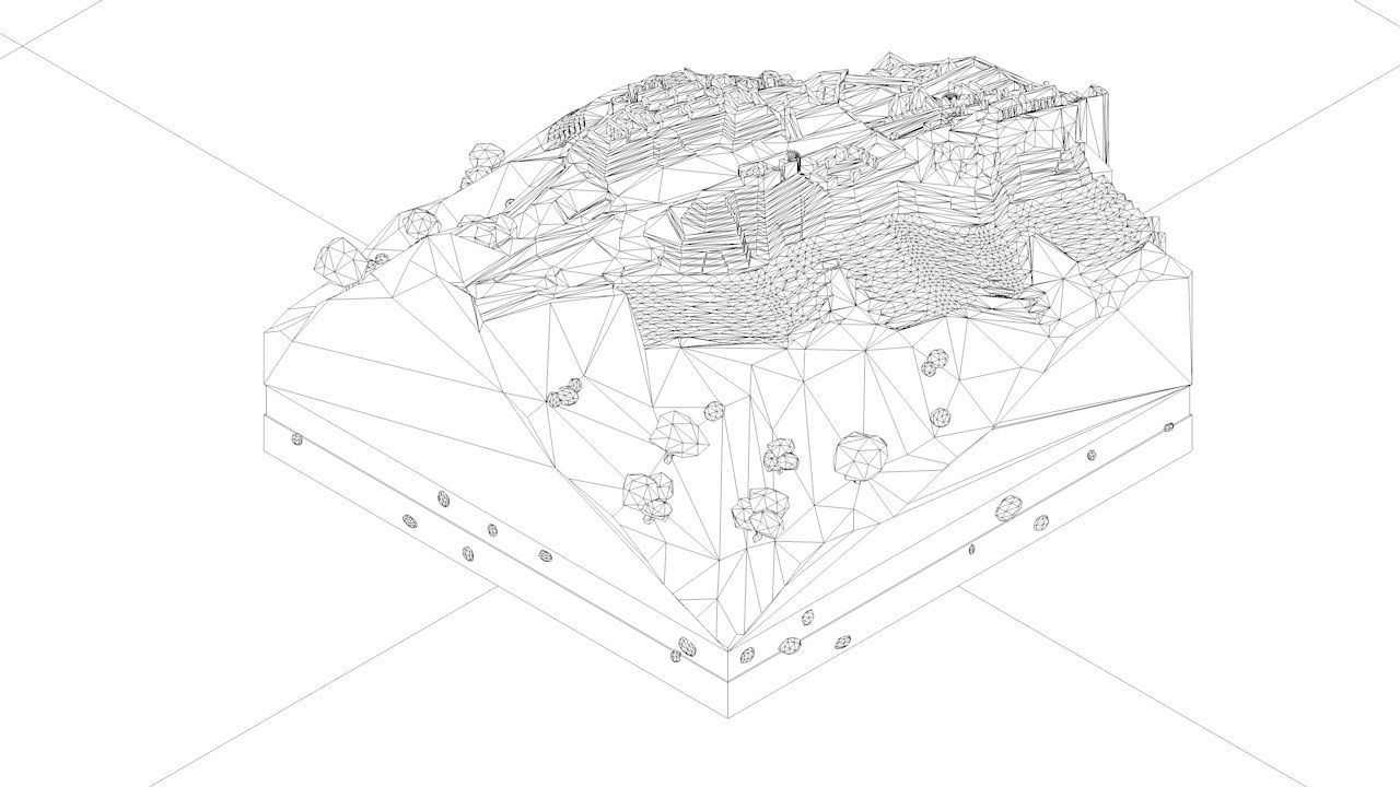 Cartoon Low Poly Machu Pichu Landmark Low-poly 3D model_12