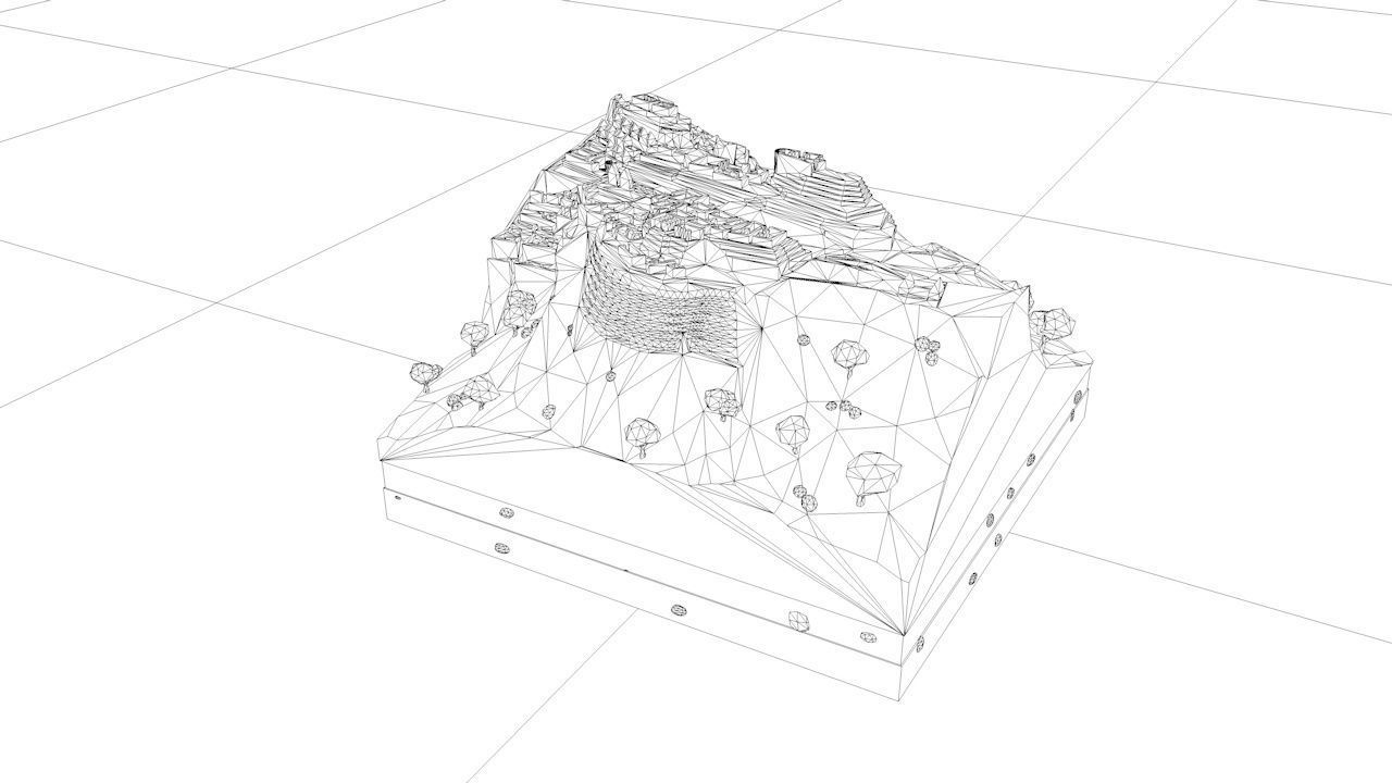 Cartoon Low Poly Machu Pichu Landmark Low-poly 3D model_8