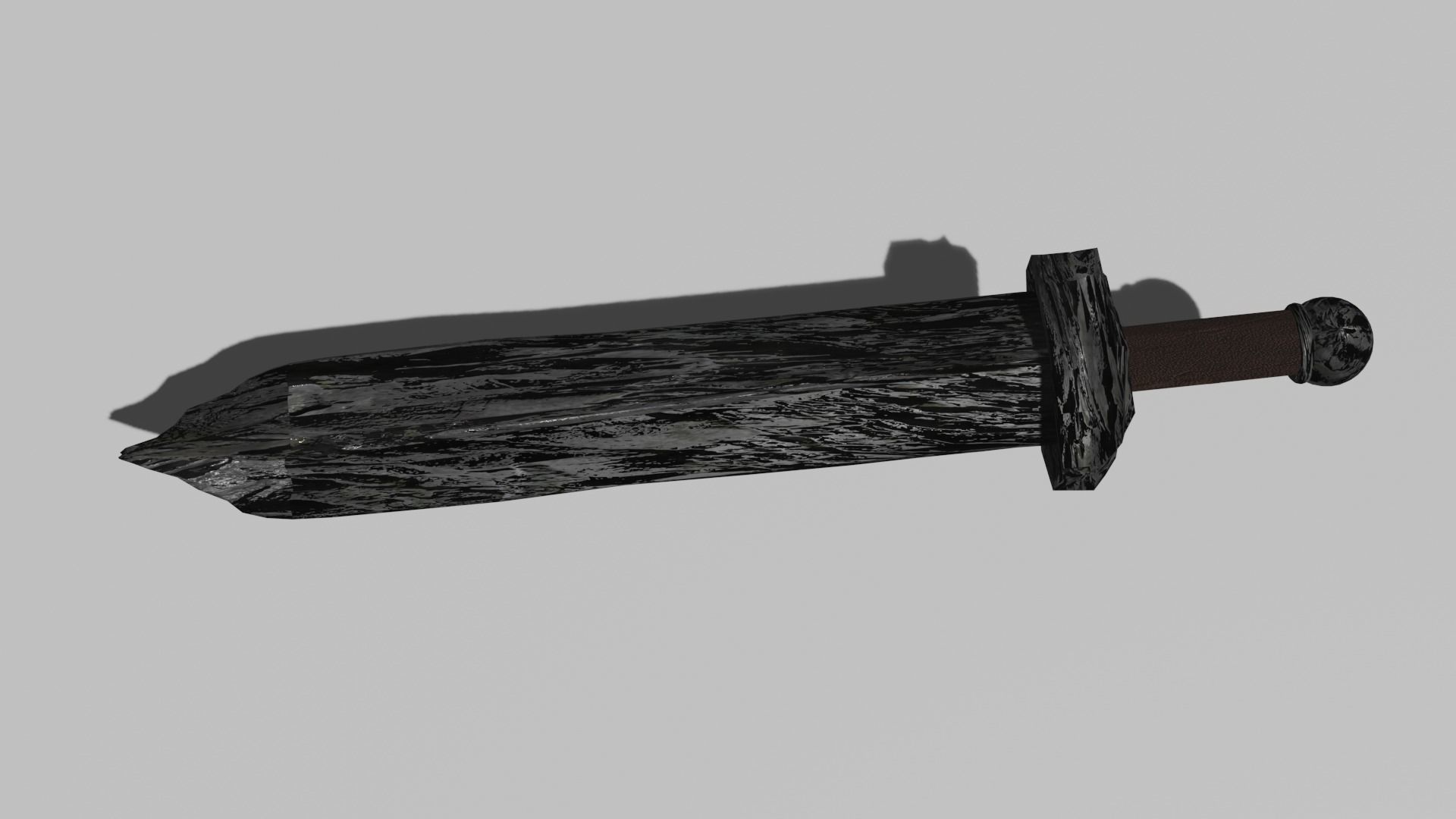 Stone Sword Low-poly 3D model_1