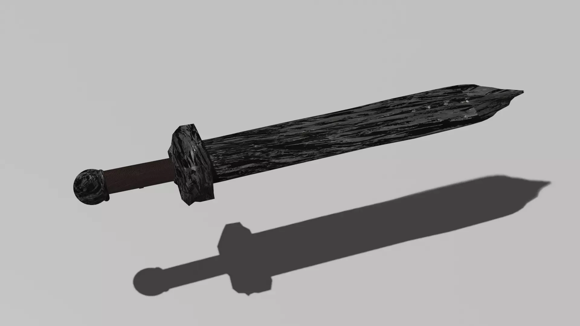 Stone Sword Low-poly 3D model_0