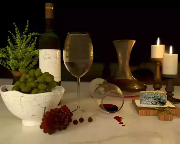 The Elegant Sweet and Velvety Bordeaux Chateau 3D model