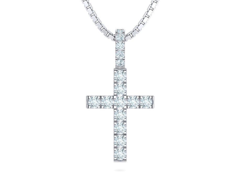 Diamond Pave Cross 41mm with French Pave Setting 3dmodel 3D print model_6