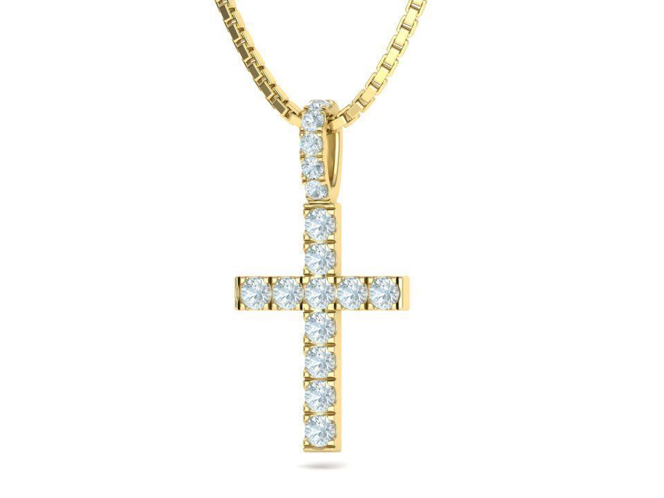 Diamond Pave Cross 41mm with French Pave Setting 3dmodel 3D print model_2