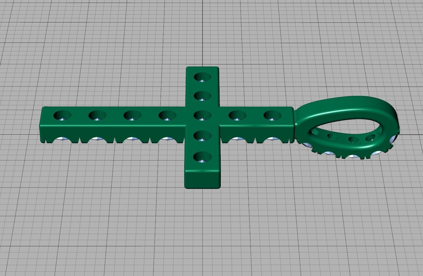 Diamond Pave Cross 41mm with French Pave Setting 3dmodel 3D print model_11