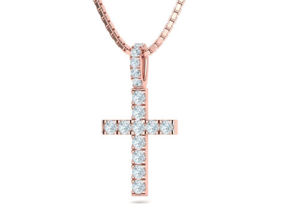 Diamond Pave Cross 41mm with French Pave Setting 3dmodel 3D print model_4