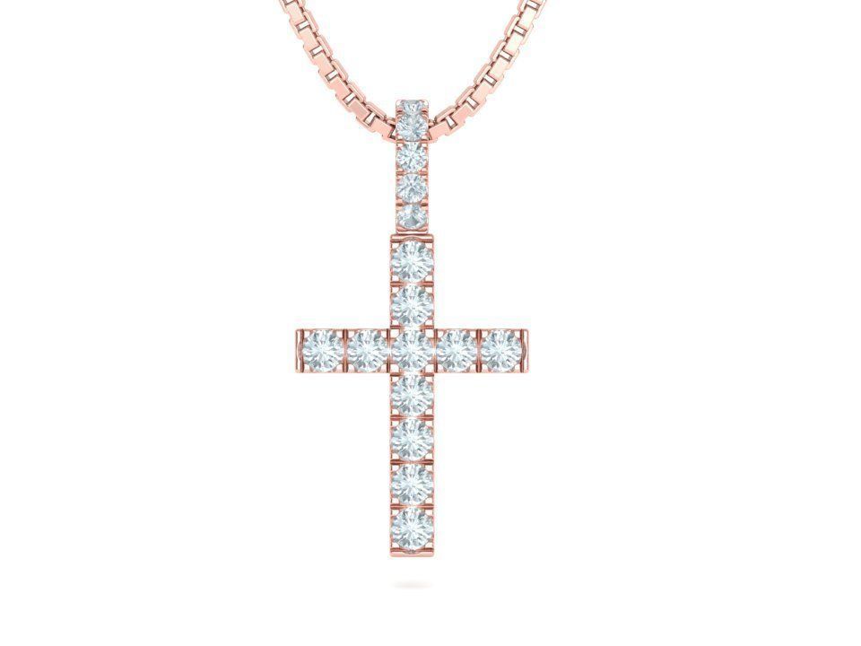 Diamond Pave Cross 41mm with French Pave Setting 3dmodel 3D print model_7