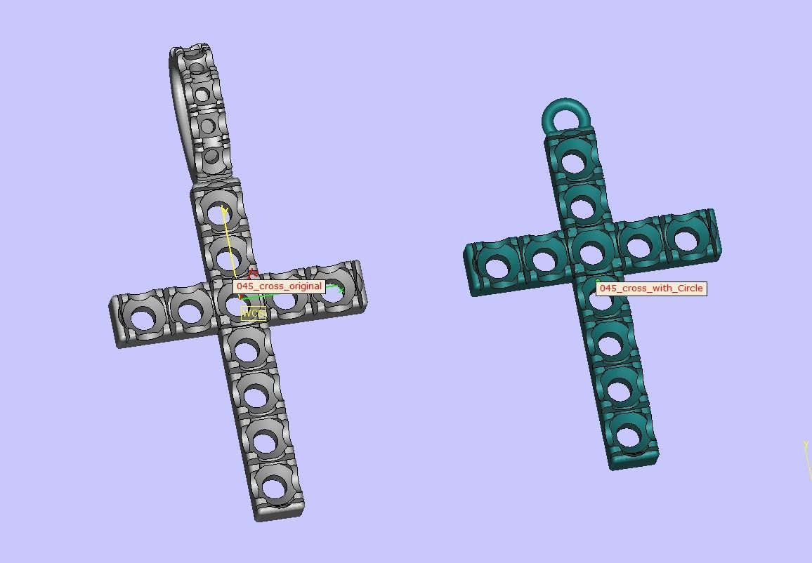 Diamond Pave Cross 41mm with French Pave Setting 3dmodel 3D print model_10