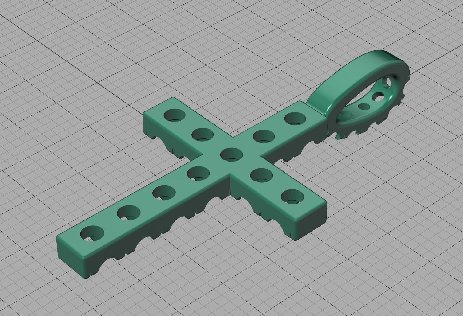 Diamond Pave Cross 41mm with French Pave Setting 3dmodel 3D print model_15