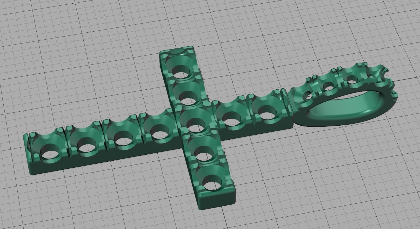 Diamond Pave Cross 41mm with French Pave Setting 3dmodel 3D print model_14