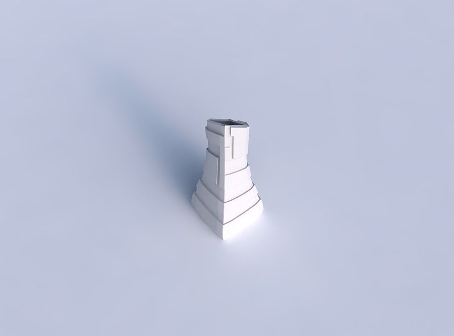 Vase squeezed and bent rectangle 2 with sharp ribbons 3D print model_1