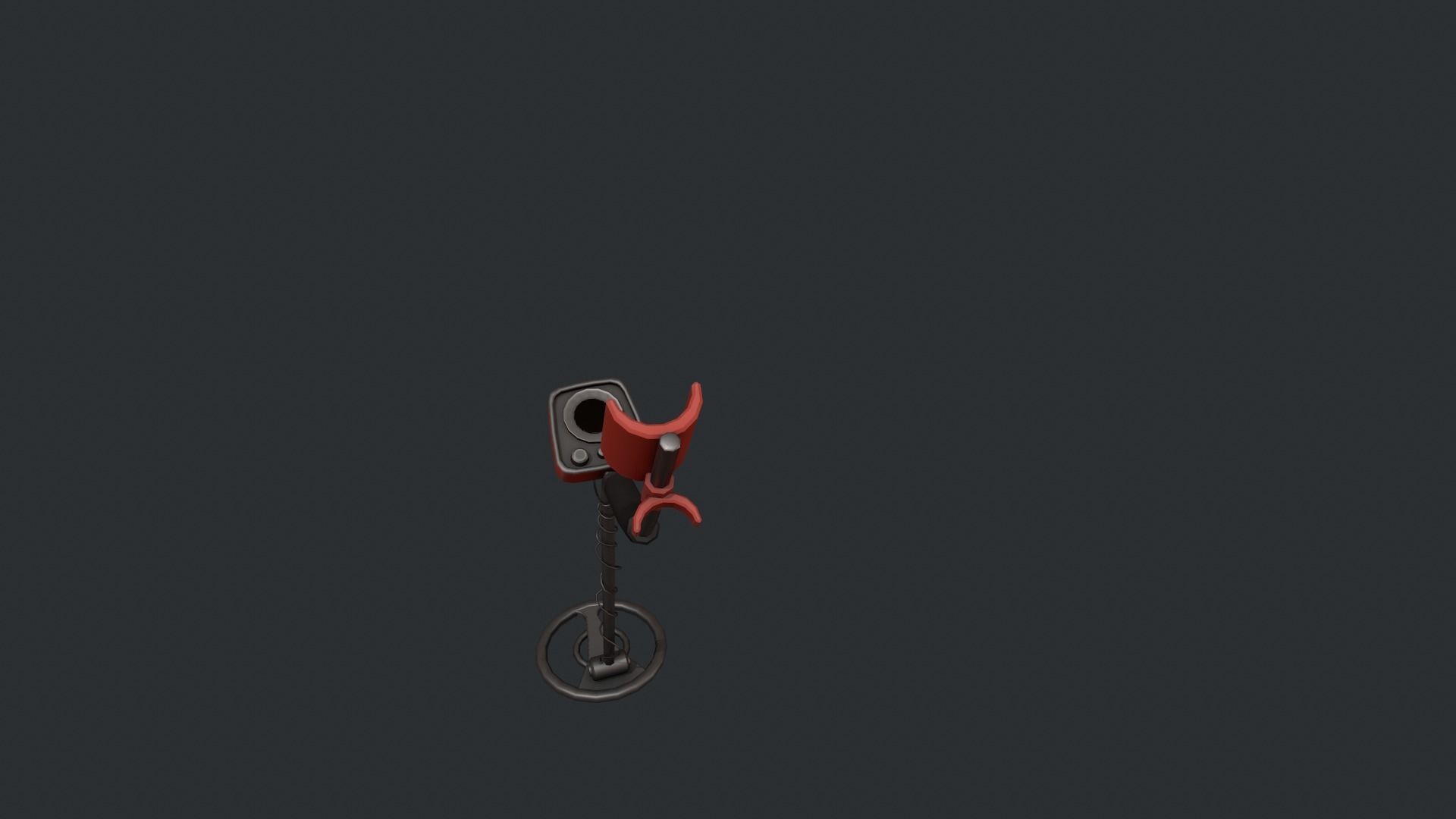 Red Stylized Metal Detector Low-poly 3D model_4