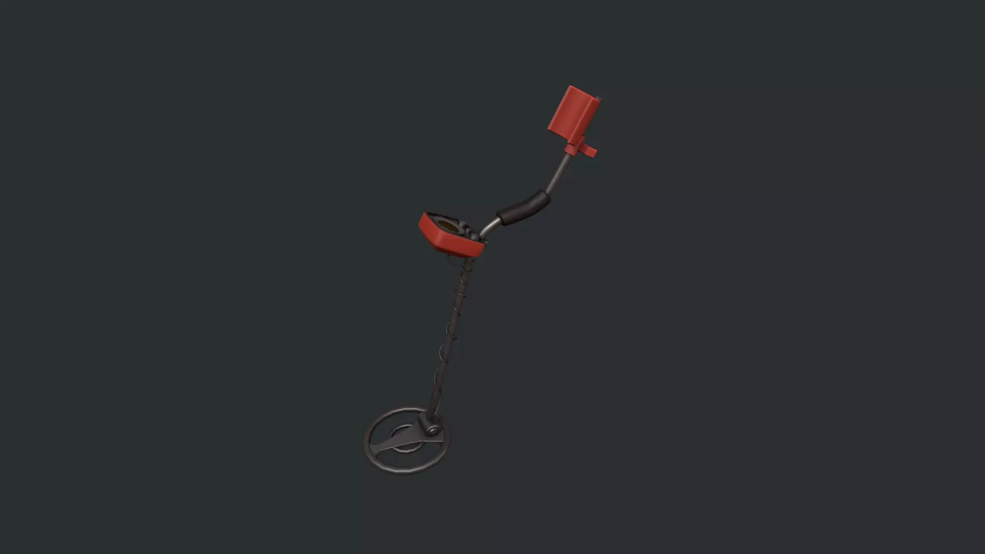 Red Stylized Metal Detector Low-poly 3D model_0