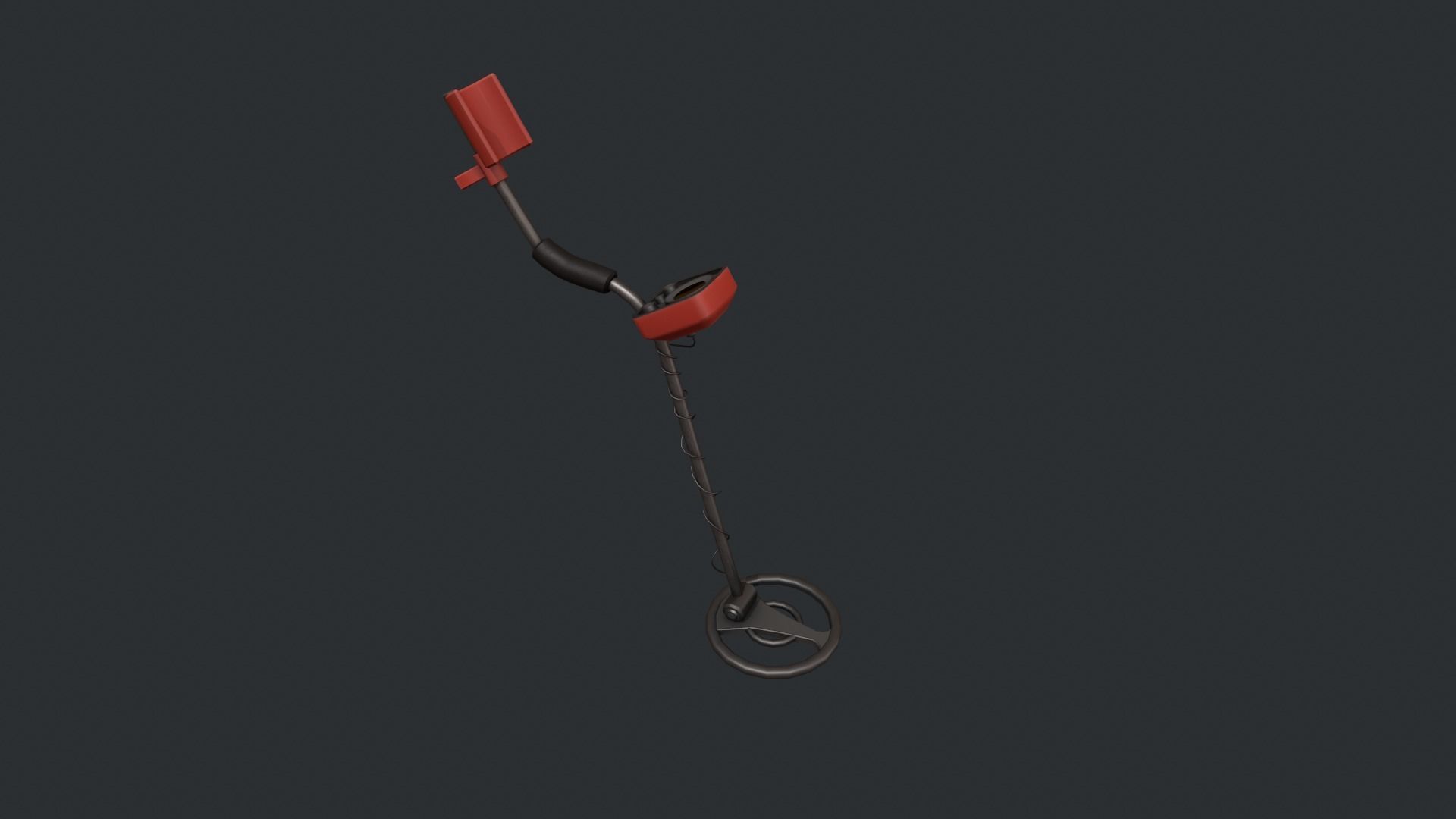 Red Stylized Metal Detector Low-poly 3D model_7