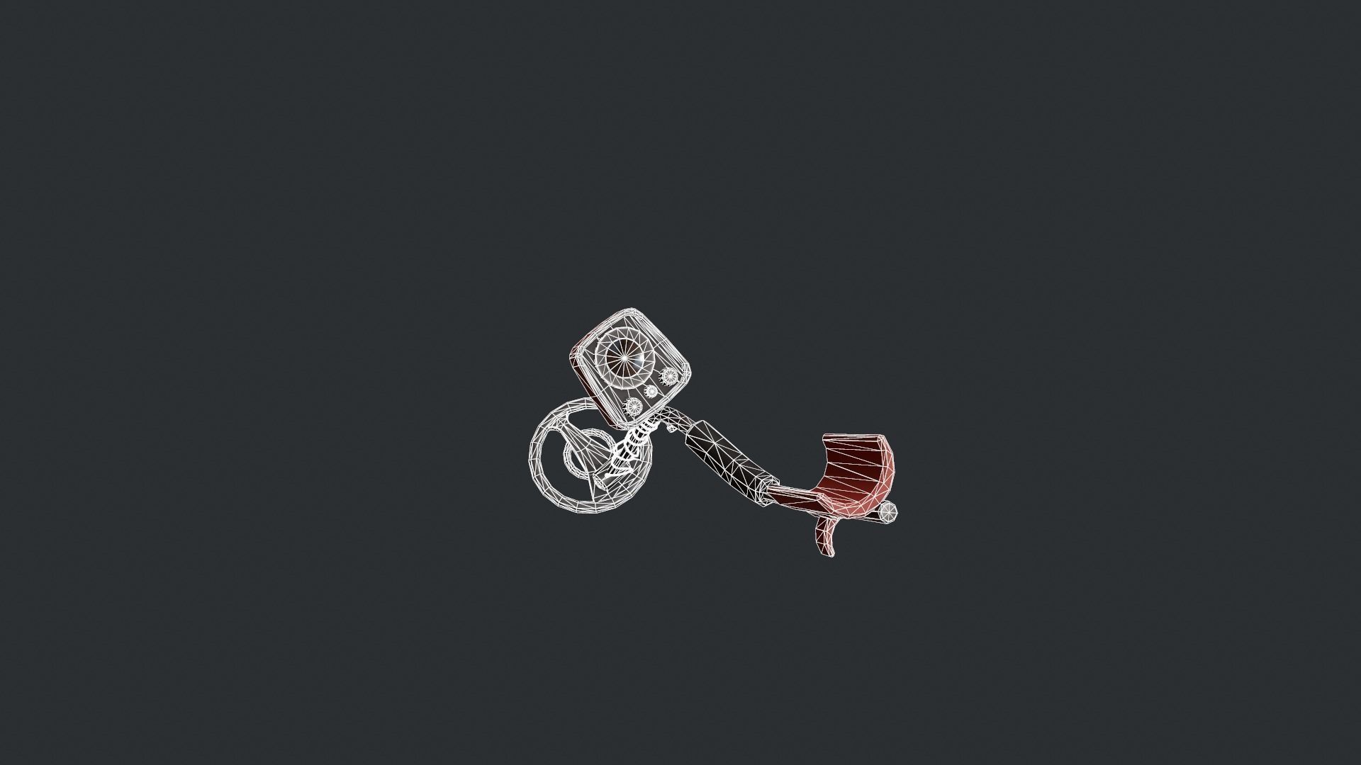 Red Stylized Metal Detector Low-poly 3D model_19