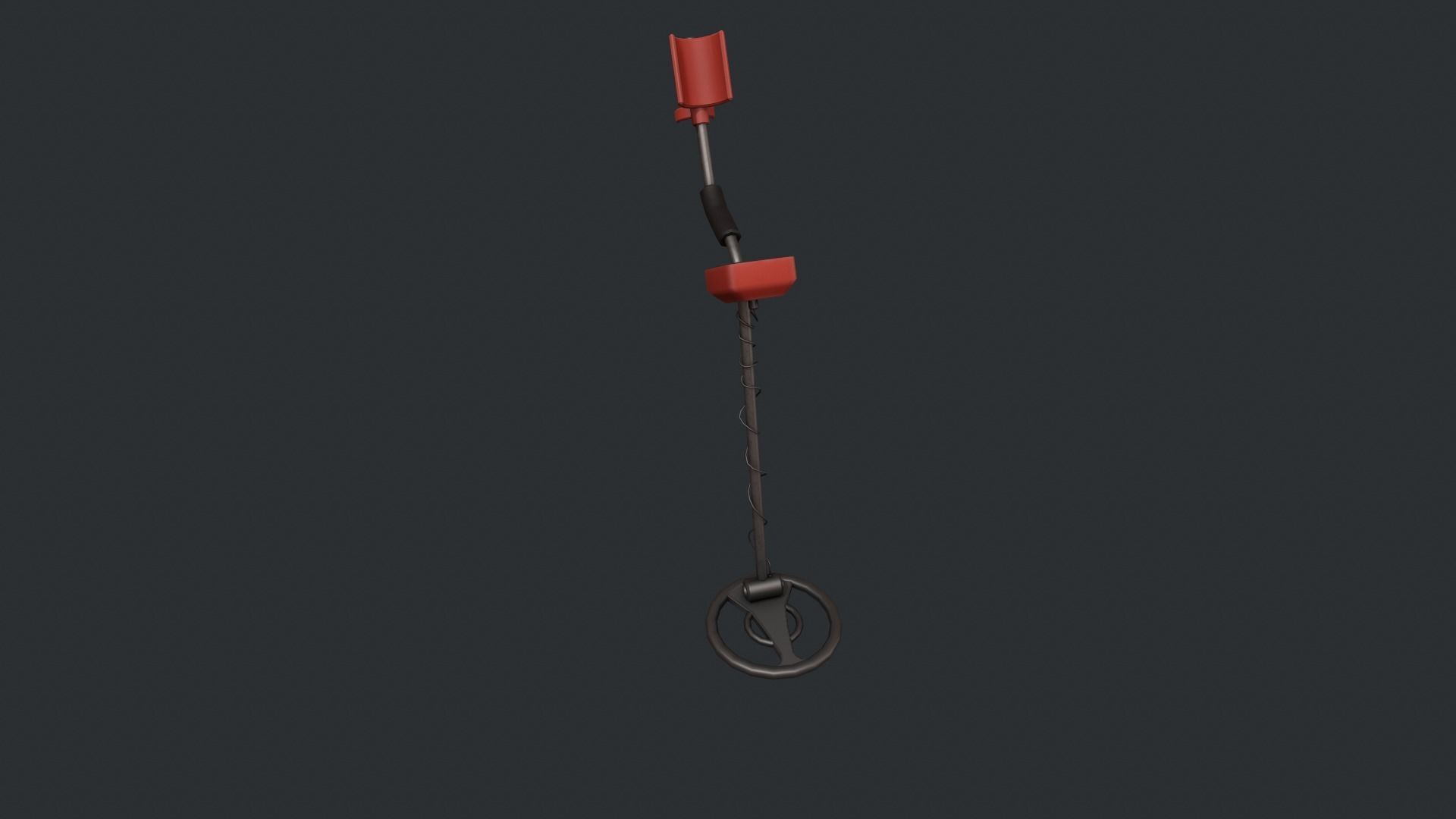 Red Stylized Metal Detector Low-poly 3D model_8