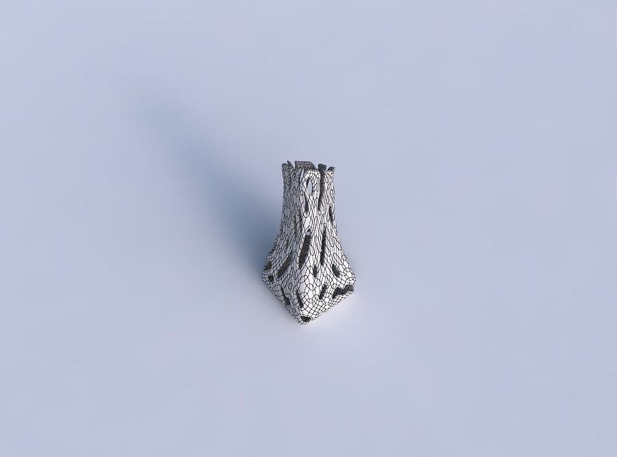 Vase squeezed and bent rectangle 2 with smooth cuts 3D print model_6