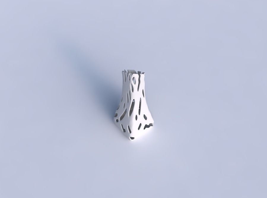 Vase squeezed and bent rectangle 2 with smooth cuts 3D print model_1