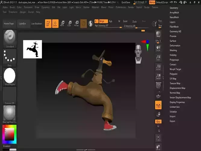 Lowpoly decorative duck pipe