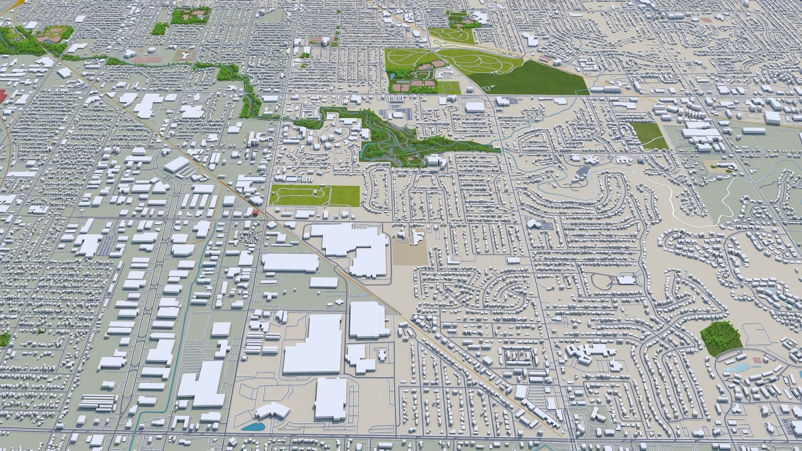 Grand Rapids City Michigan USA Low-poly 3D model_7