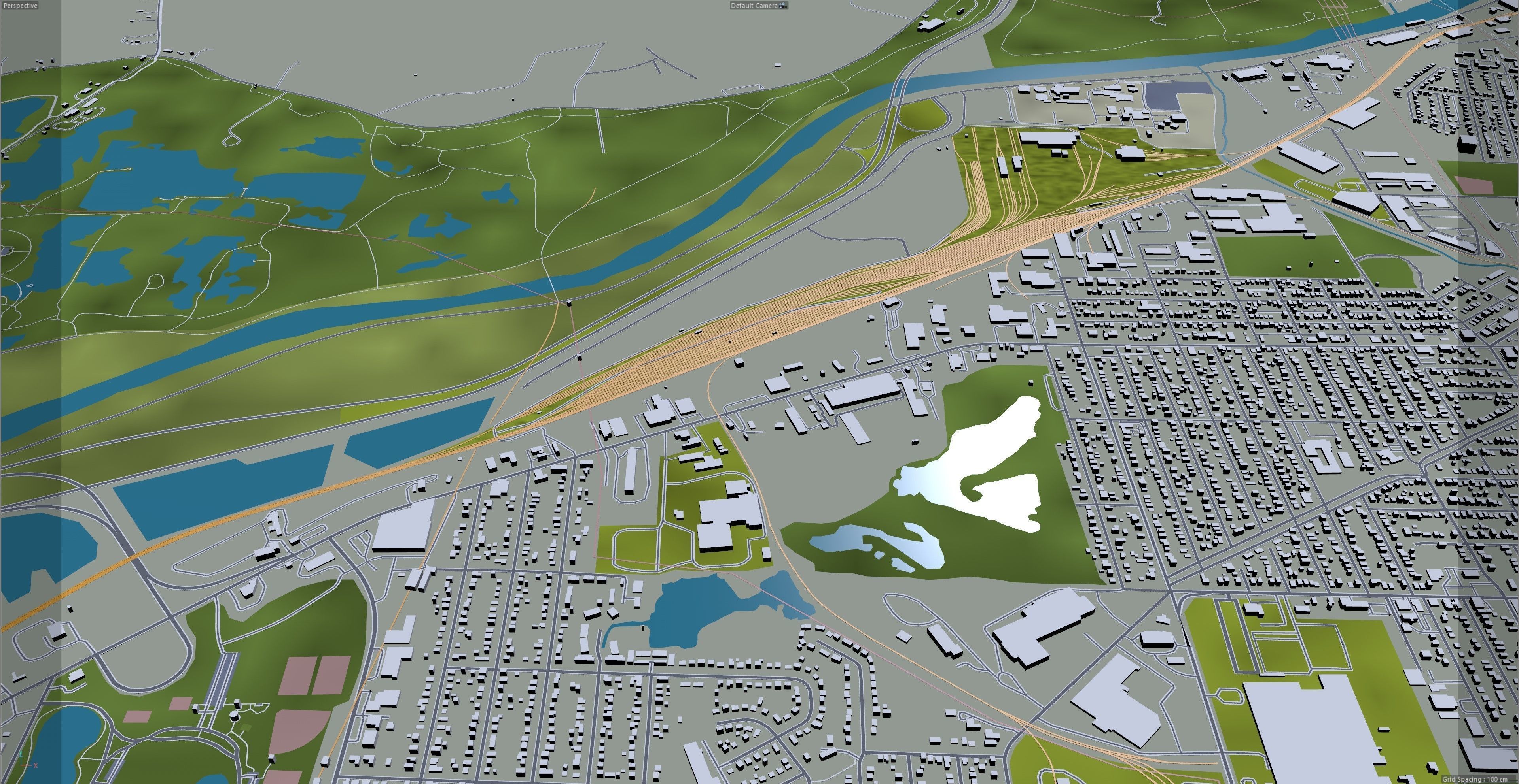 Grand Rapids City Michigan USA Low-poly 3D model_19