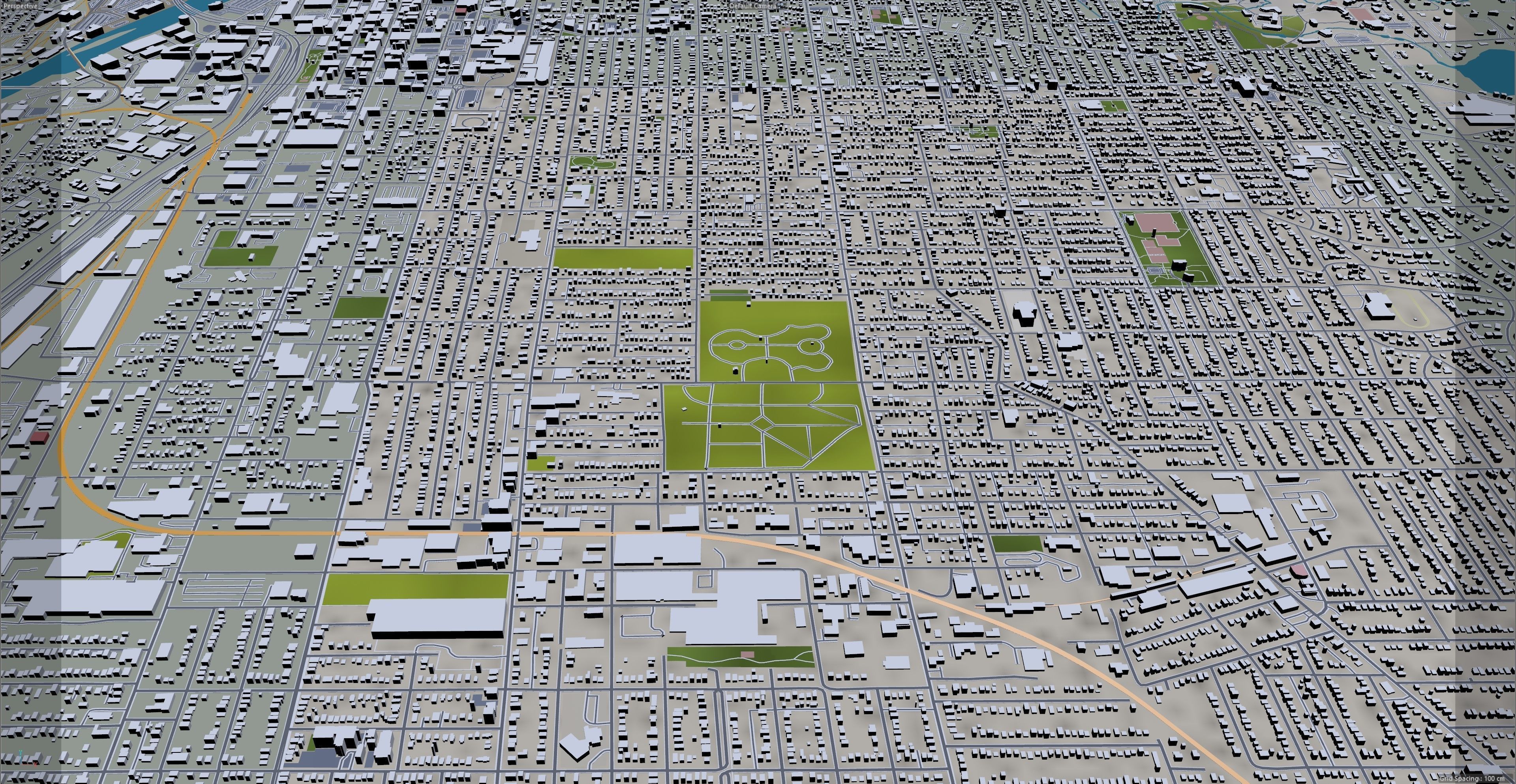 Grand Rapids City Michigan USA Low-poly 3D model_16