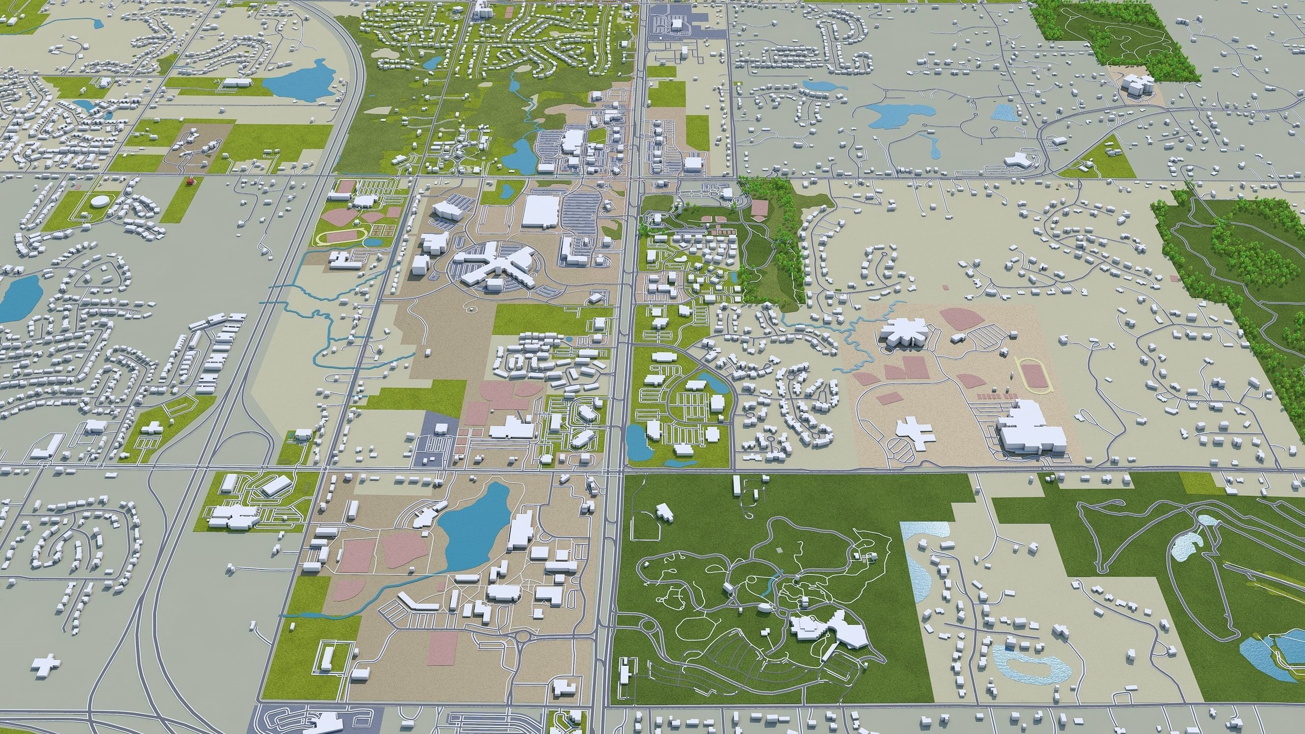 Grand Rapids City Michigan USA Low-poly 3D model_11