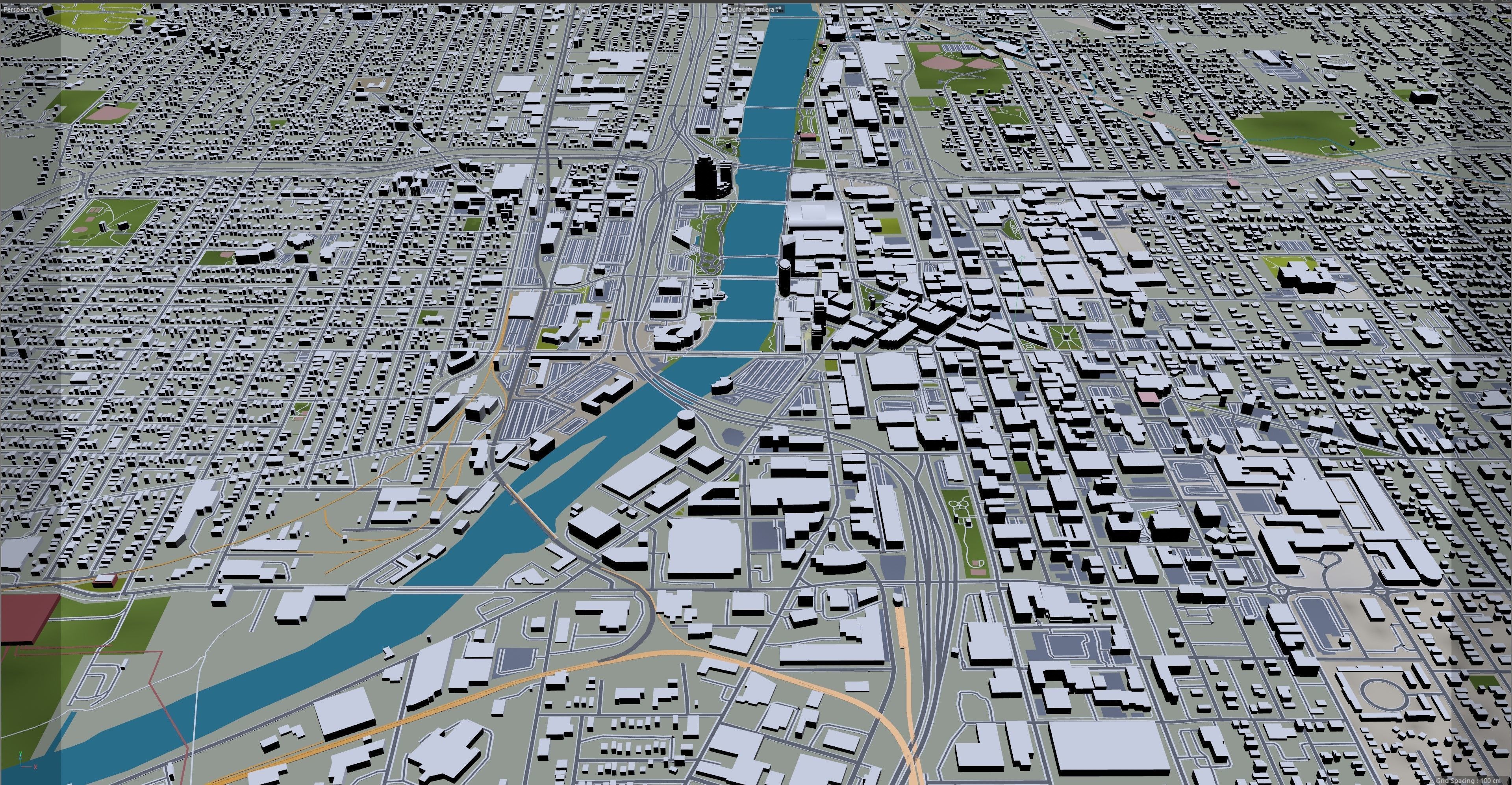 Grand Rapids City Michigan USA Low-poly 3D model_13