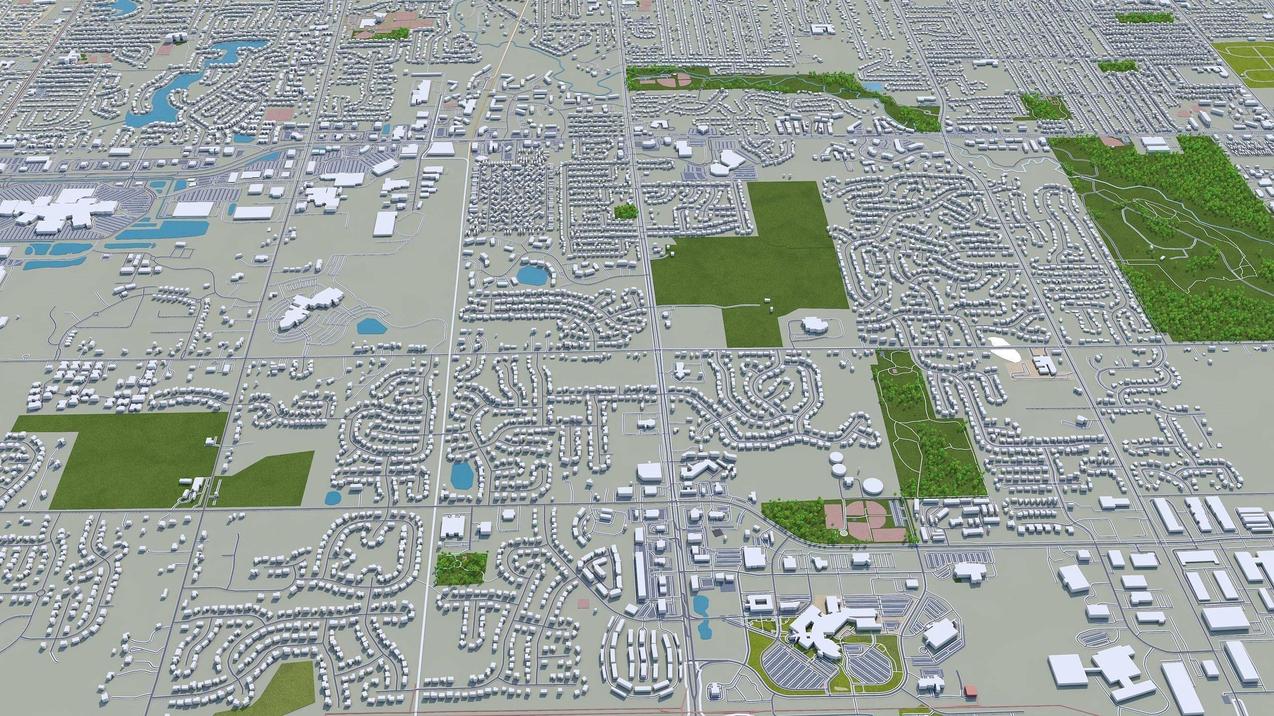 Grand Rapids City Michigan USA Low-poly 3D model_6