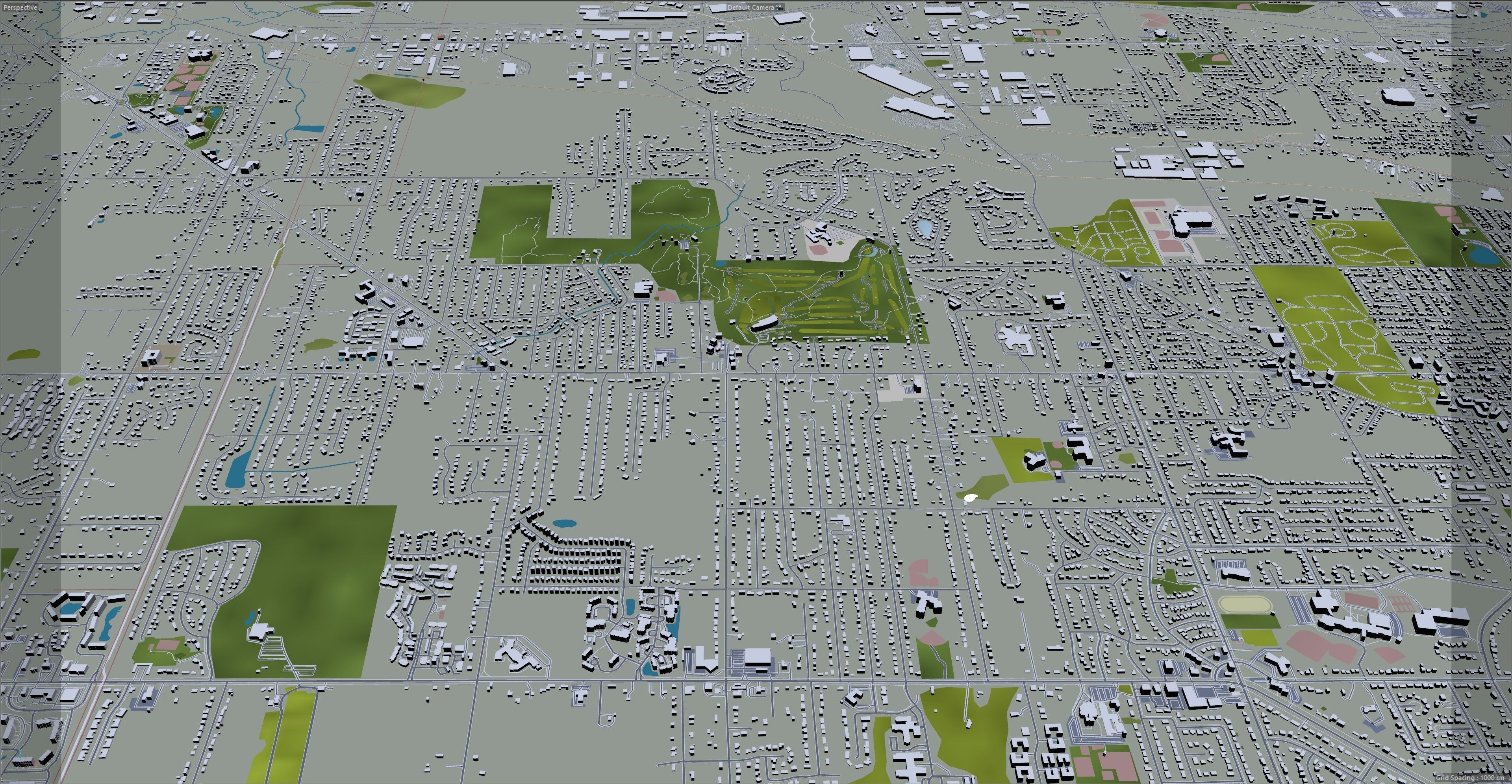 Grand Rapids City Michigan USA Low-poly 3D model_17