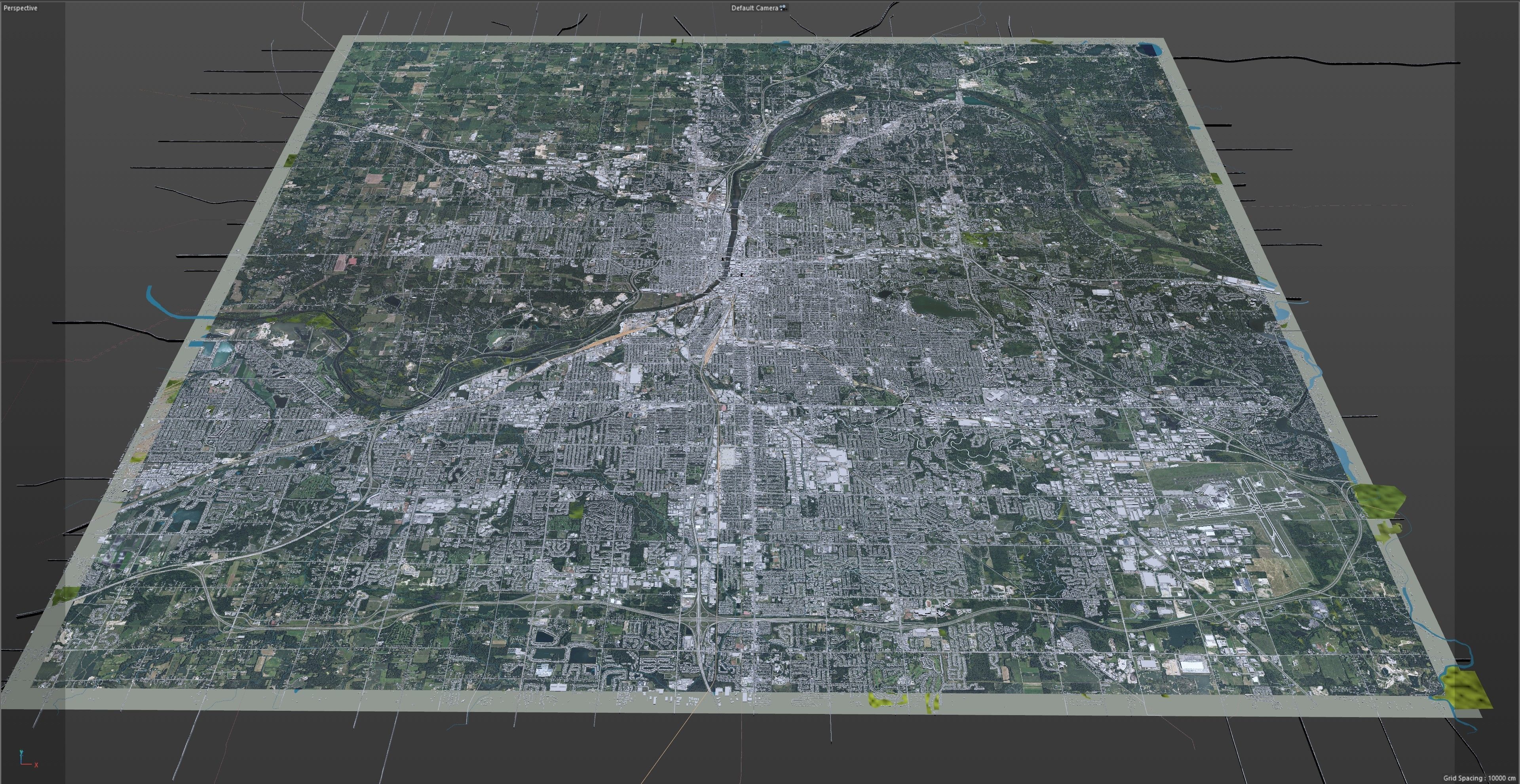 Grand Rapids City Michigan USA Low-poly 3D model_22