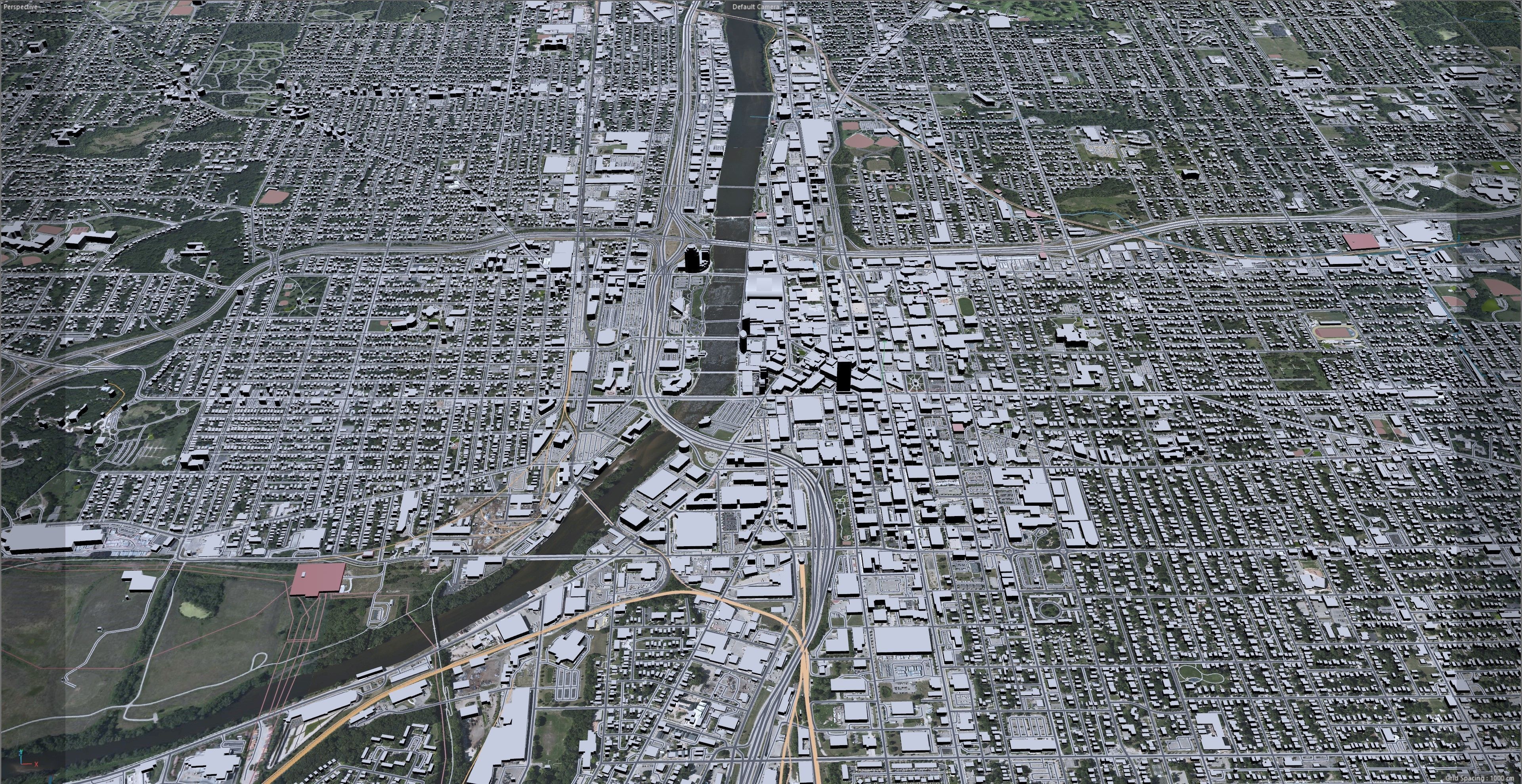 Grand Rapids City Michigan USA Low-poly 3D model_21