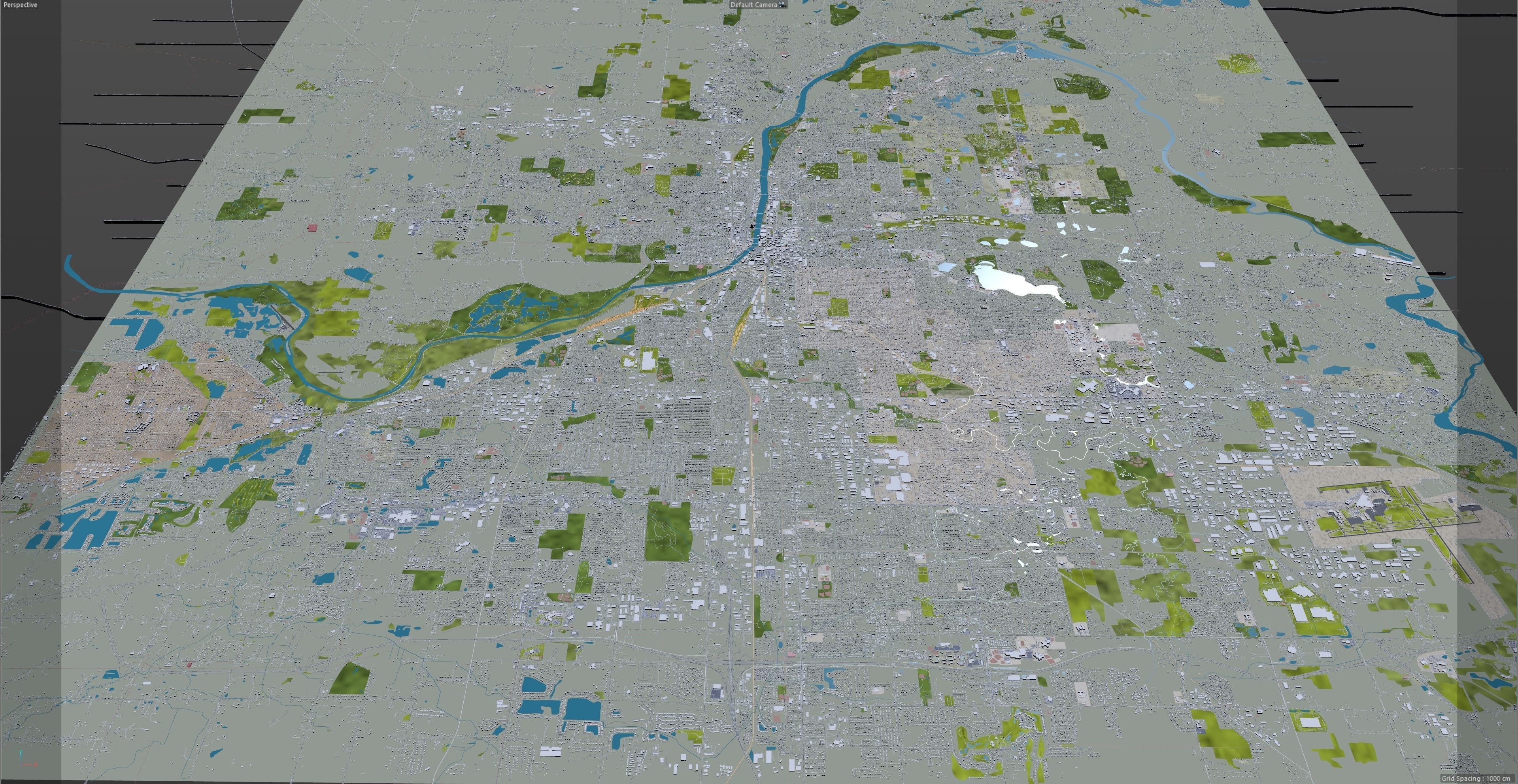 Grand Rapids City Michigan USA Low-poly 3D model_18