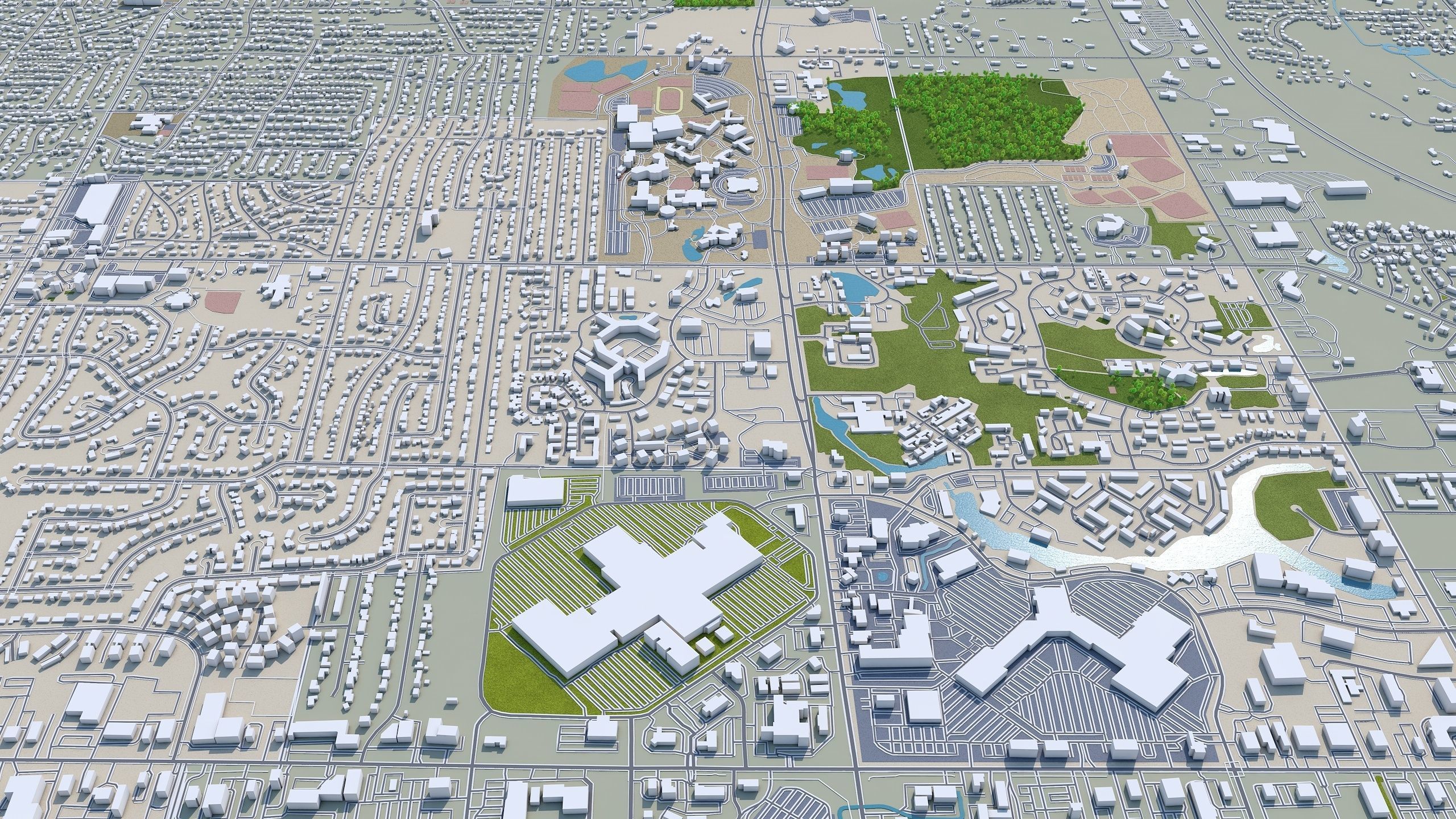 Grand Rapids City Michigan USA Low-poly 3D model_10